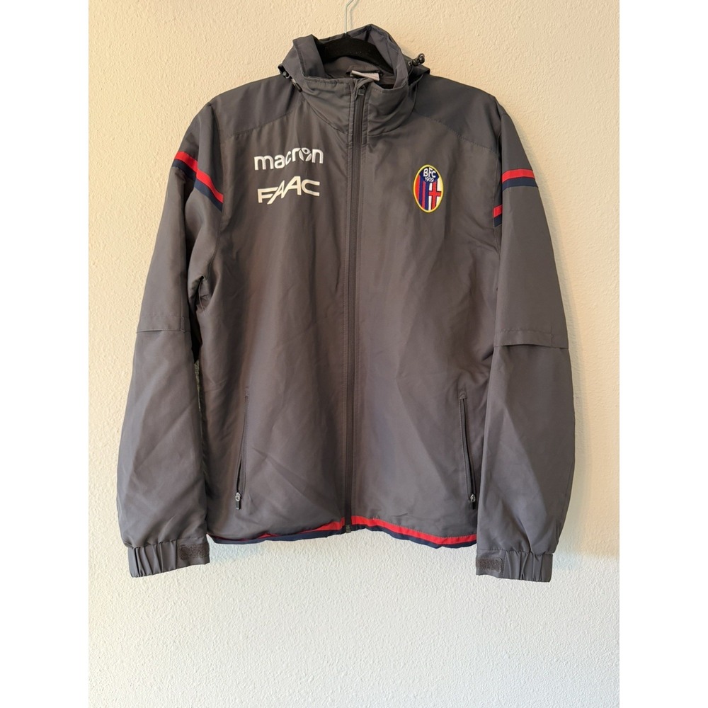 Vintage Macron Bologna FAAC Italy mens light jacket windbreaker size‎ Small Gray